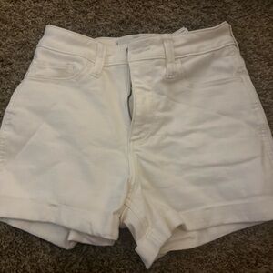 Hollister White High Waist Denim Shorts